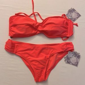 NWT Pink YMI Bandeau Bikini Set